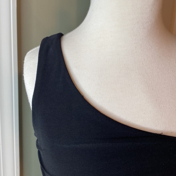 Un Deux Trois Bodycon Black One Shoulder Girls Dress STRETCHY- Like New - Picture 3 of 8